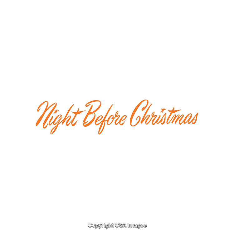 Festive Orange Calligraphy of Night Before Christmas in Elegant Design