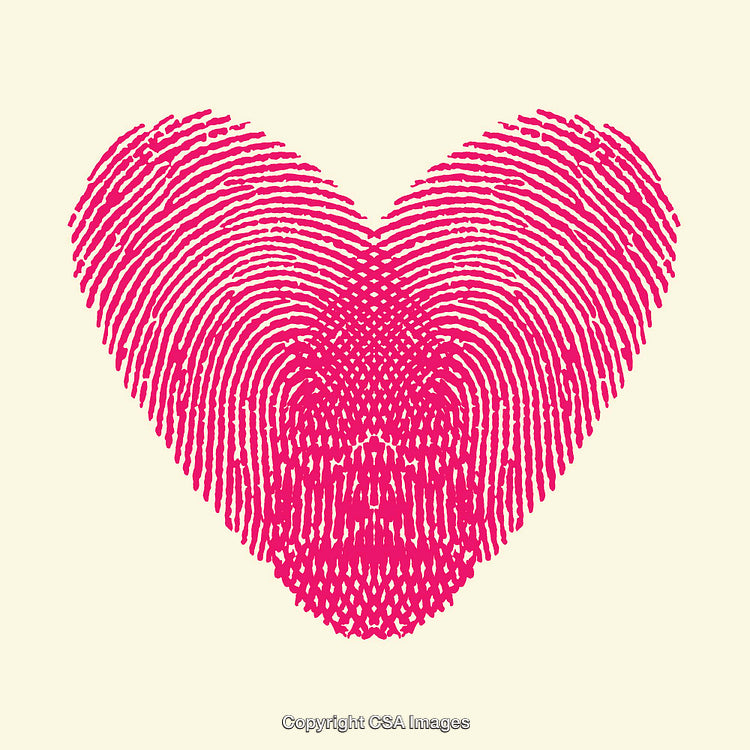 Heart Shaped Pink Fingerprint Symbolizing Love and Individuality
