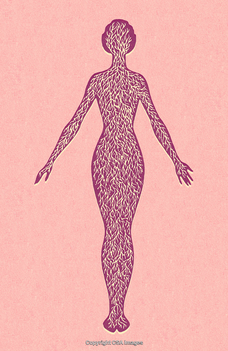 Abstract Artistic Depiction of Human Silhouette with Organic Texture Patterns