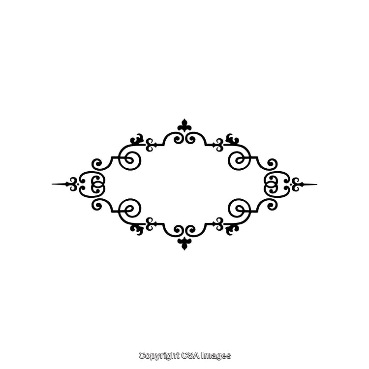Elegant Black and White Ornamental Border Design for Decoration