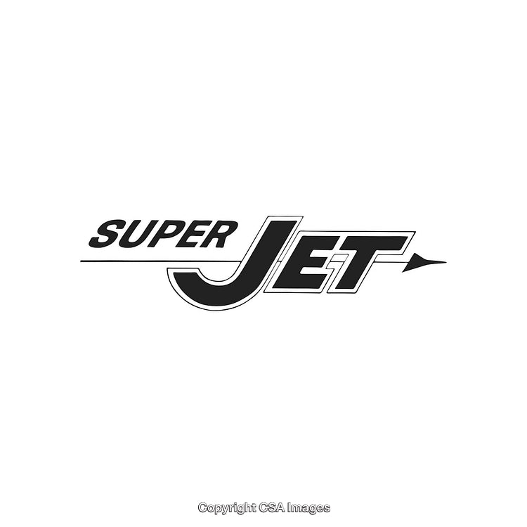 Stylized Logo Design Featuring Text Displaying Super Jet with Streamlined Theme