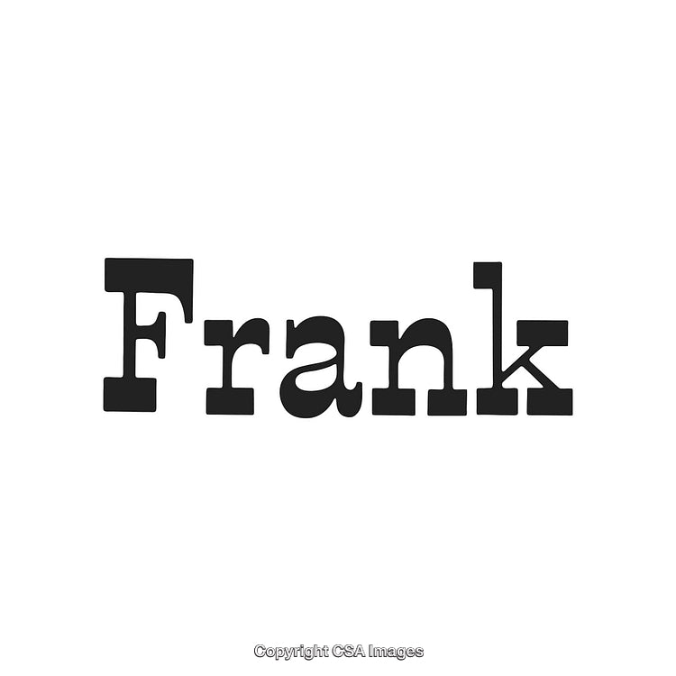 Simple Monochrome Typography Design Featuring the Name Frank in Bold Font