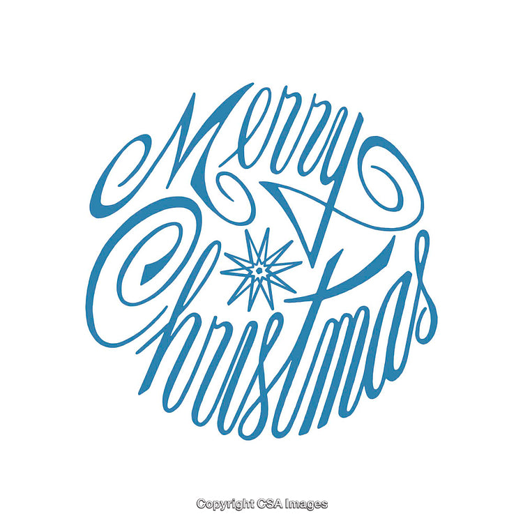 Elegant Blue Merry Christmas Calligraphy Design With Festive Theme