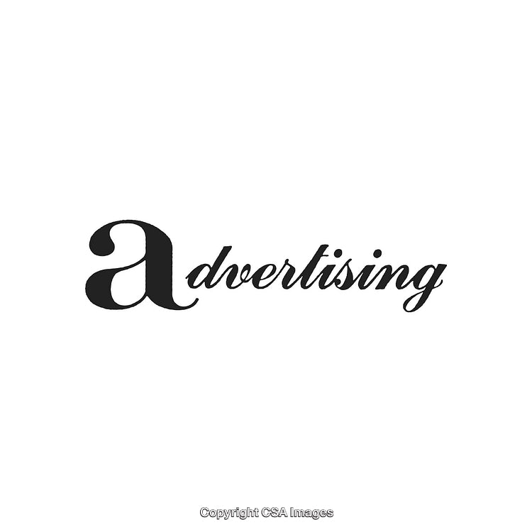 Stylized Logo Featuring the Word Advertising in Elegant Typeface