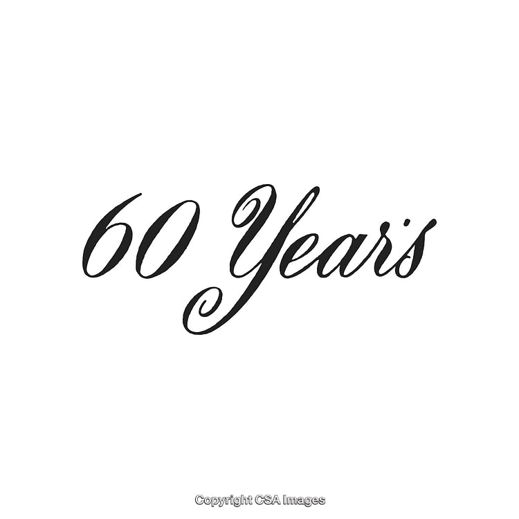 Elegant Script Featuring Sixtieth Anniversary Celebration in Black and White Design