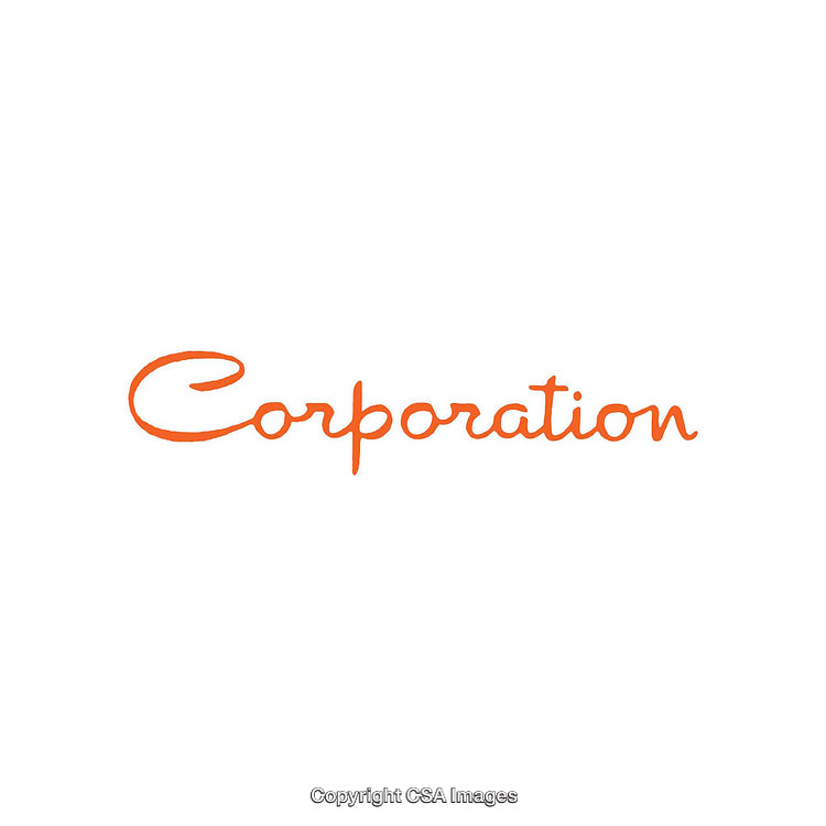 Minimalist Orange Corporation Script on White Background