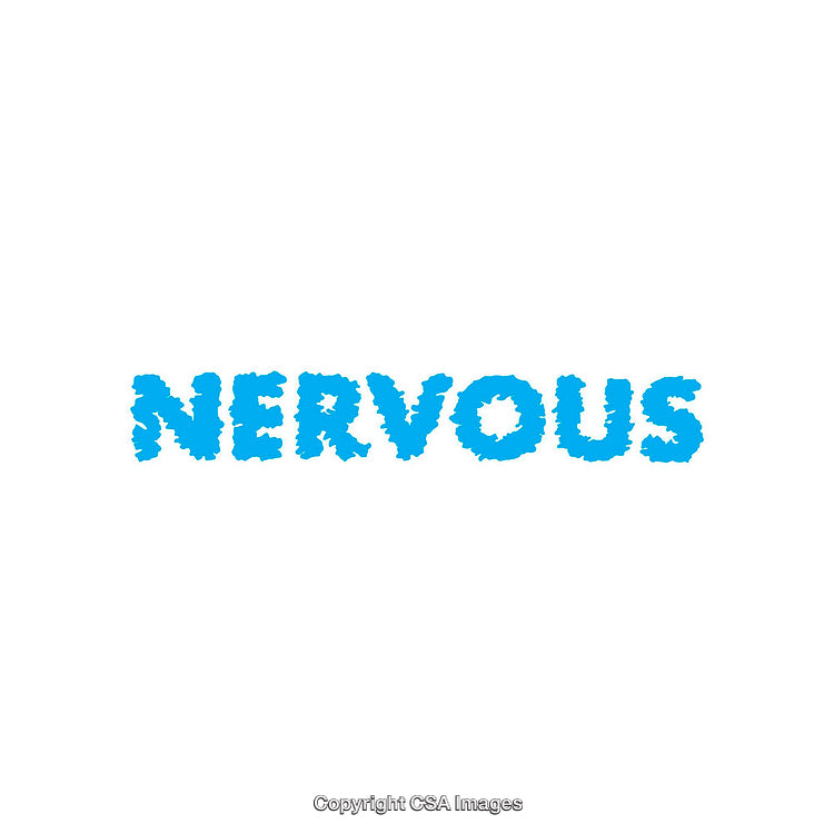 Creative Modern Poster with Nervous Blue Text on White Background