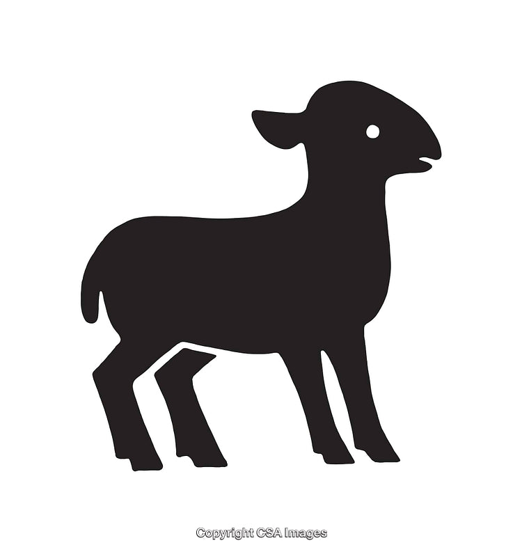 Black Silhouette of a Lamb Depicted in Side Profile Minimalist Design