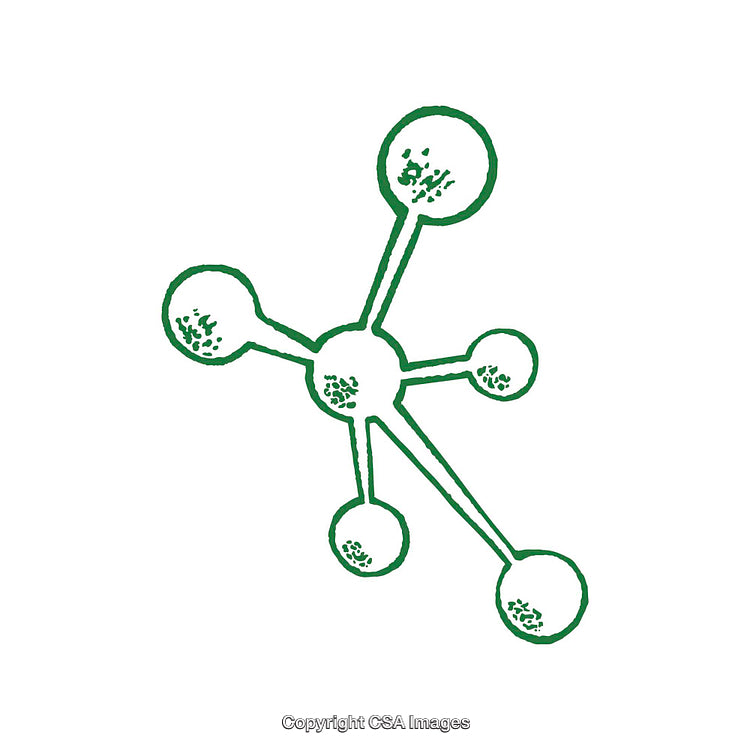 Stylized Molecular Structure in Green Illustrative Design