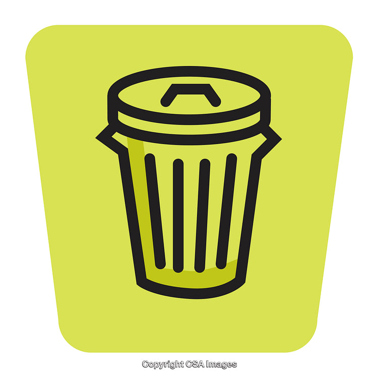 Illustration of a Trash Bin Icon on a Bright Green Background