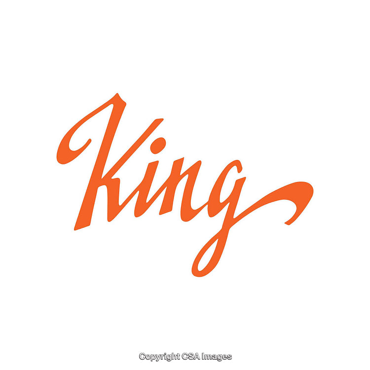 Elegant Orange King Lettering on a Crisp White Background
