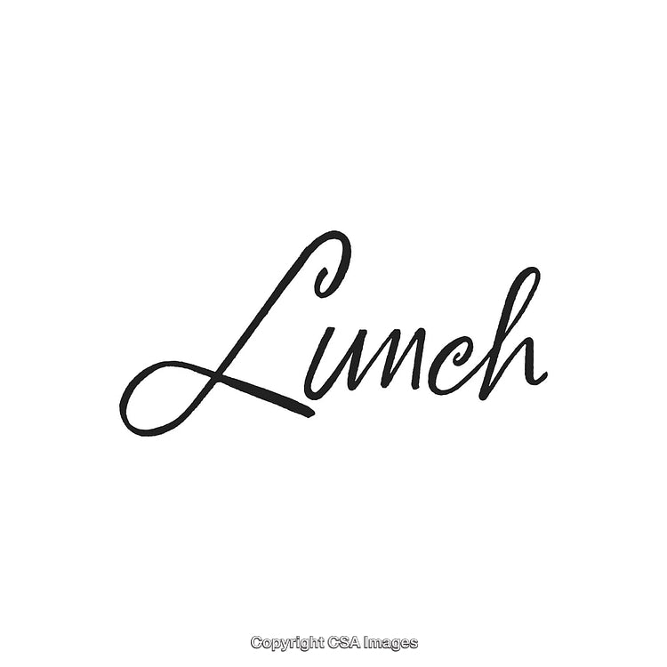 Elegant Script Depicting the Word Lunch in Stylized Modern Typography