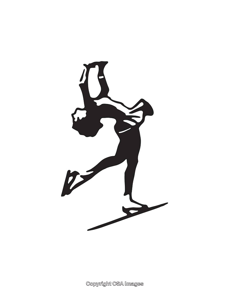 Silhouette of Figure Skater in Dynamic Pose During Performance
