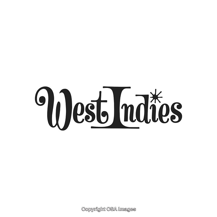 Vintage Stylized West Indies Typography with Decorative Lettering