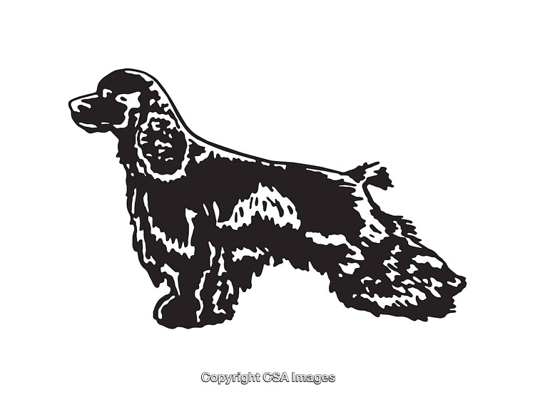 Black and White Line Art of a Dog in Profile View