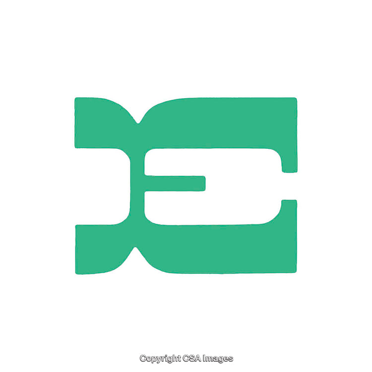 Abstract Green Letter E Typography Design on White Background