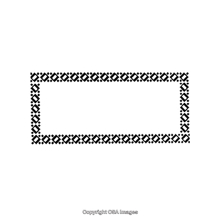 Intricate Black and White Decorative Border Design with Geometric Symmetry