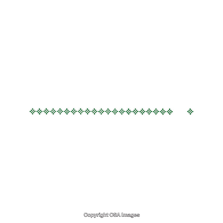 Minimalistic Geometric Pattern with Repeating Green Shapes on White Background