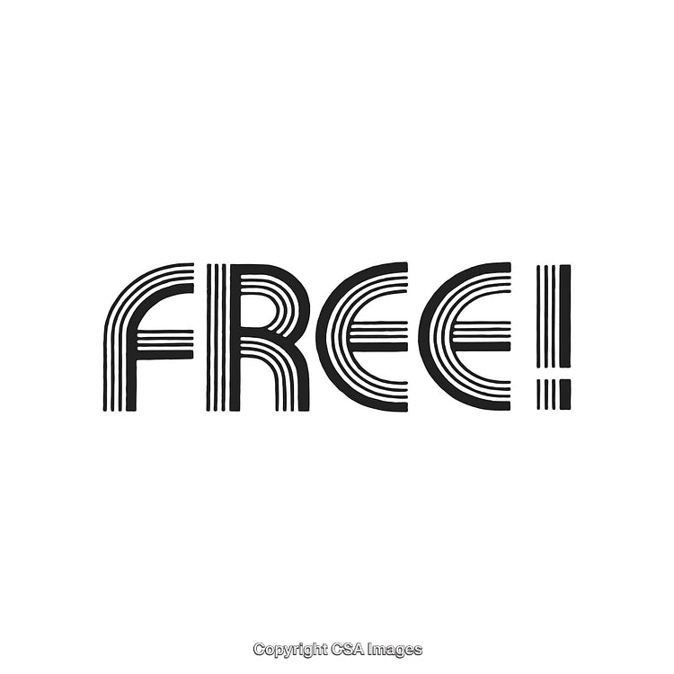 Retro Typography Design Displaying the Word 'Free' in Bold Stylized Font