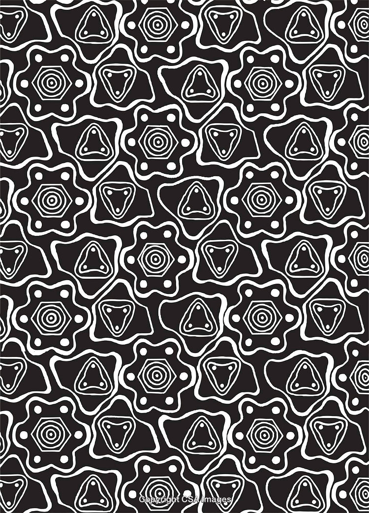 Abstract Black And White Pattern With Geometric Shapes And Lines