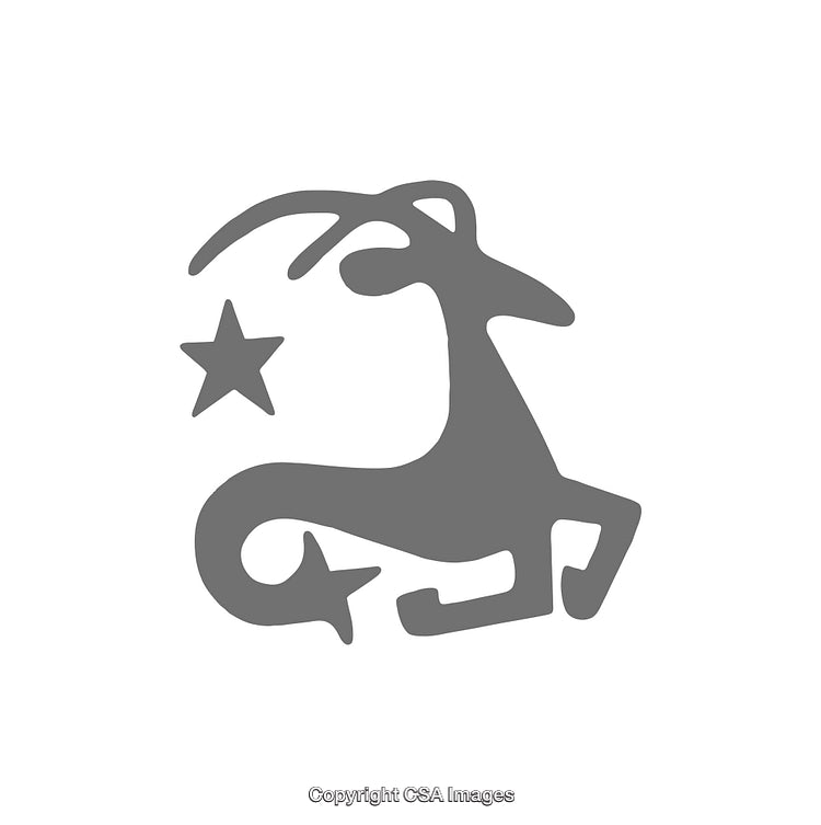 Capricorn Zodiac Sign Icon with Stars in Minimal Style