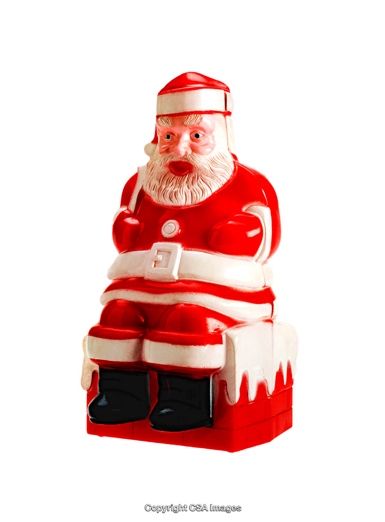 Festive Plastic Figurine of Santa Claus in Classic Red and White Attire