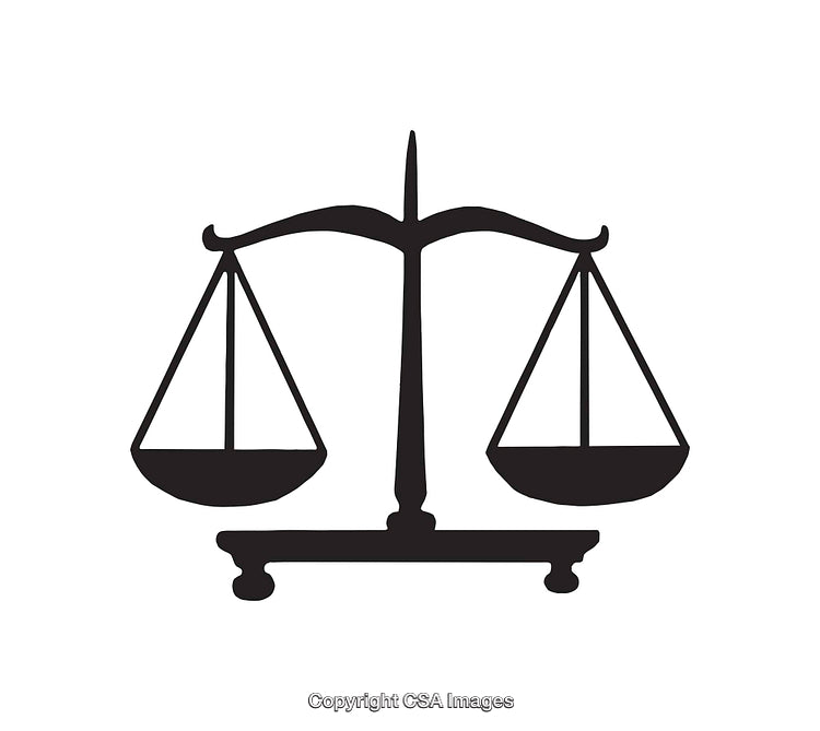 Black and White Justice Scale Icon Symbolizing Fairness and Equality