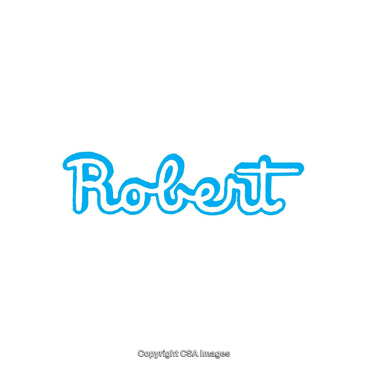 Blue Stylized Text Depicting the Word 'Robert' on White Background