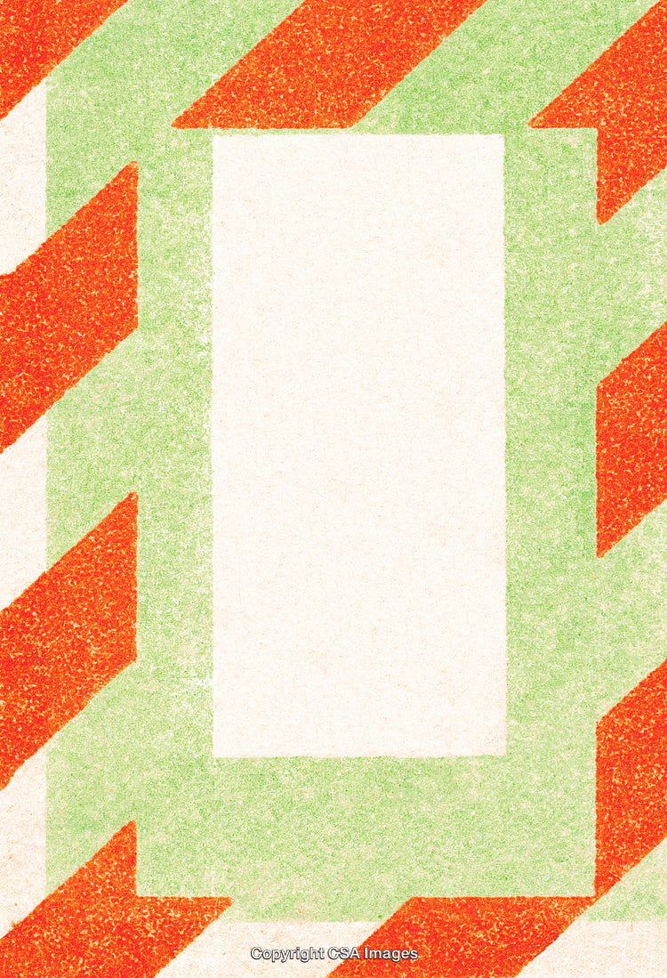 Abstract Geometric Illustration with Vibrant Red and Green Patterns