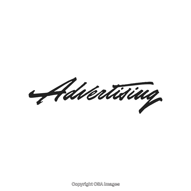Handwritten Advertising Logo in a Stylish Black Calligraphy Font