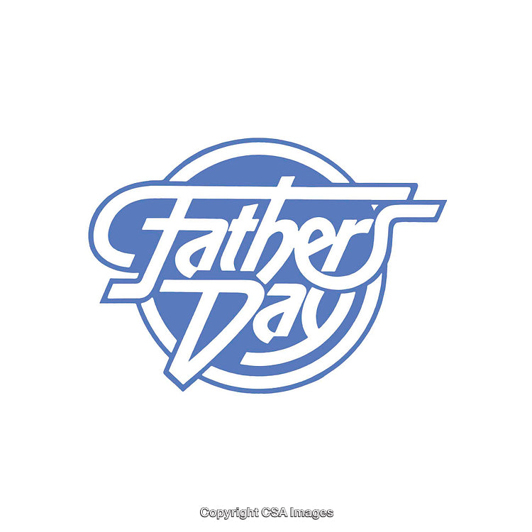 Father's Day Celebration Logo in Blue Highlighting Family Appreciation