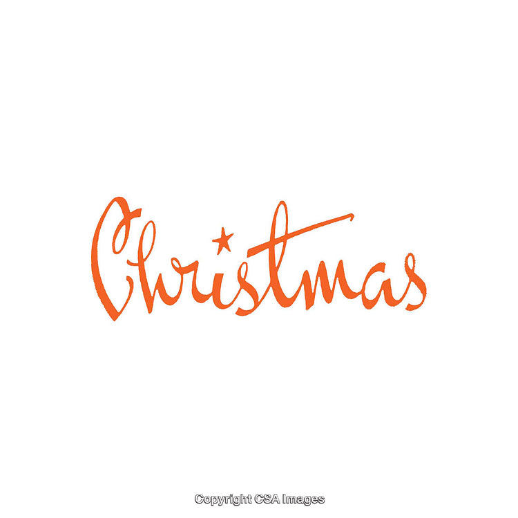 Orange Christmas Text Decoration with a Creative Styling and Star Accent