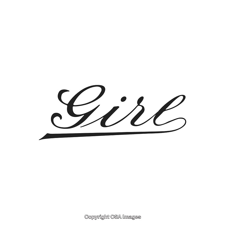 Elegant Script Typography Showcasing the Word 'Girl' in Black Cursive Style