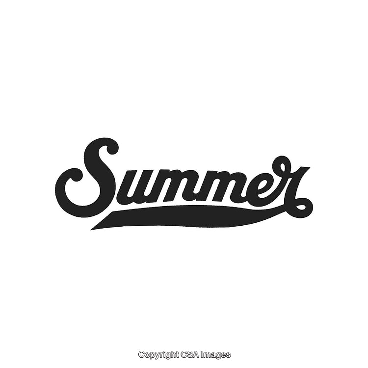 Elegant Black Text Summer Design with Artistic Stylized Lettering