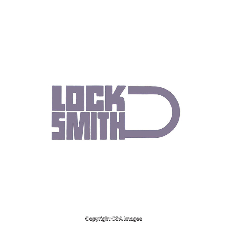 Minimalistic Locksmith Logo Design with Bold Monochromatic Typography and Padlock Shape
