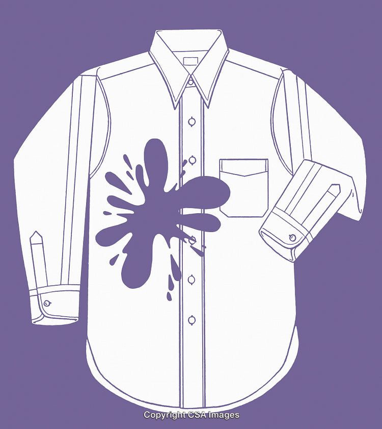 Illustration of a Shirt with Ink Stain Highlighting Laundry Concept