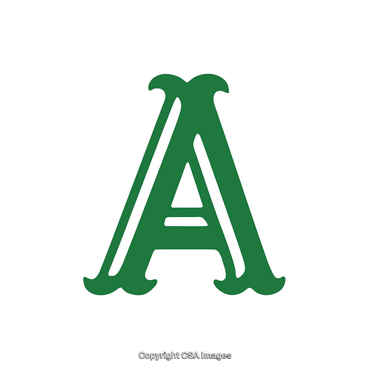 Green Serif Letter A Graphic Design On White Background