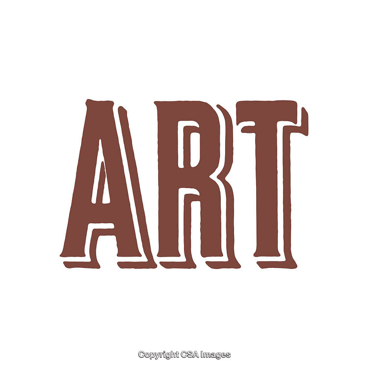 Bold Typography Featuring 'Art' in Earthy Brown on White Background
