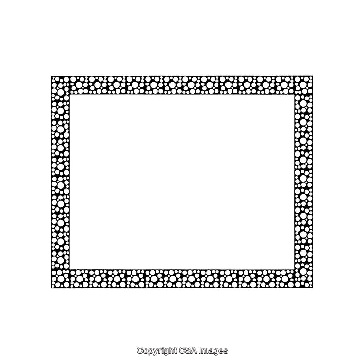 Geometric Black And White Border With Circular Pattern Design