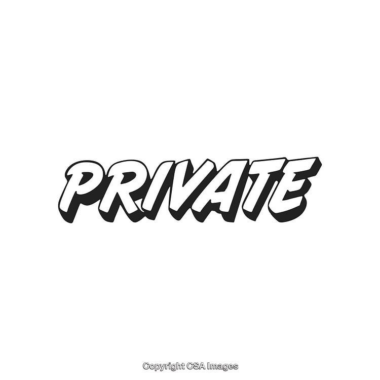 Bold Modern Typography Displaying the Word 'Private' in Black and White