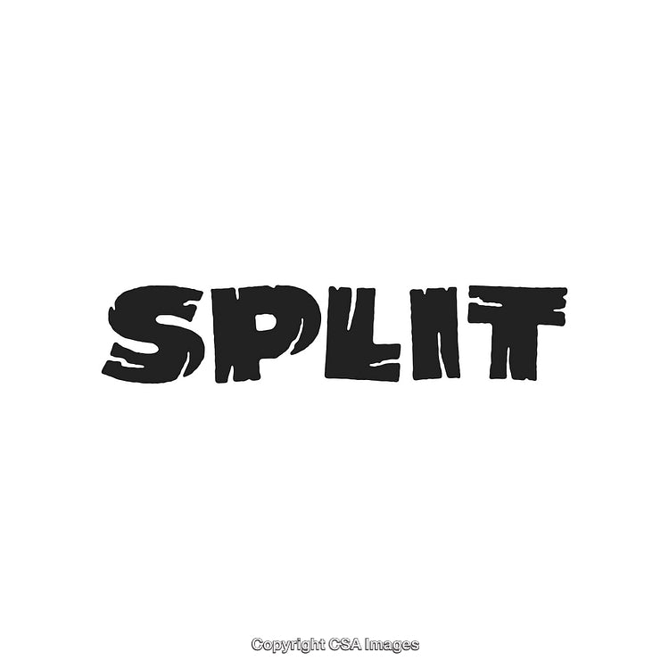 Bold Typography Design Featuring the Word Split in Black Stylized Font