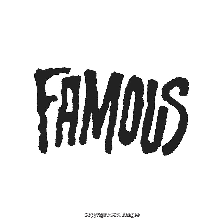 Bold Typography Displaying the Word 'Famous' on a Minimalist Background