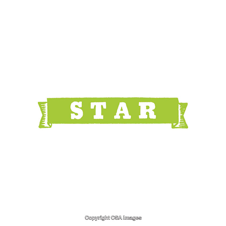 Simple Typography Design Featuring the Word 'Star' in Green and White