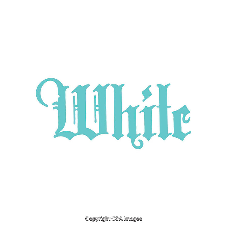 Decorative Typography Art Featuring the Word 'White' in a Classic Font Style