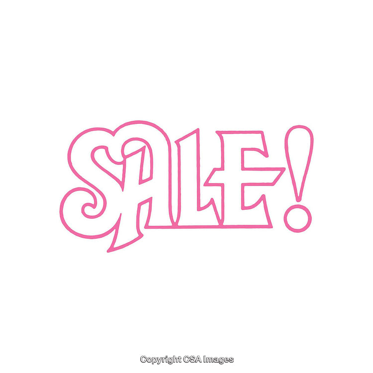 Stylized Pink Sale Text on White Background for Promotions