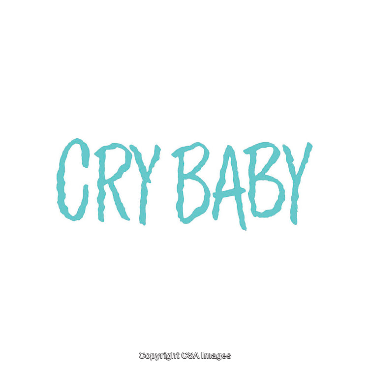Minimalist Typography Design Featuring the Words 'Cry Baby' in Teal Text
