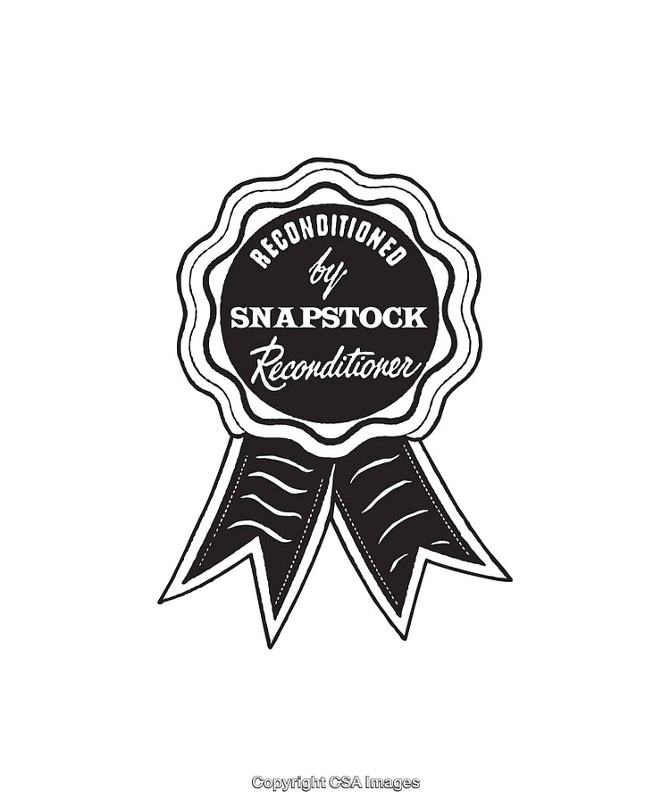 Vintage Style Black and White Line Art Ribbon Design
