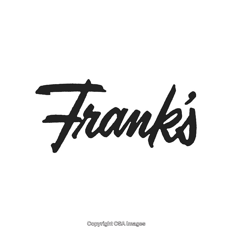 Frank's Logo Text in Classic Black Script on White Background