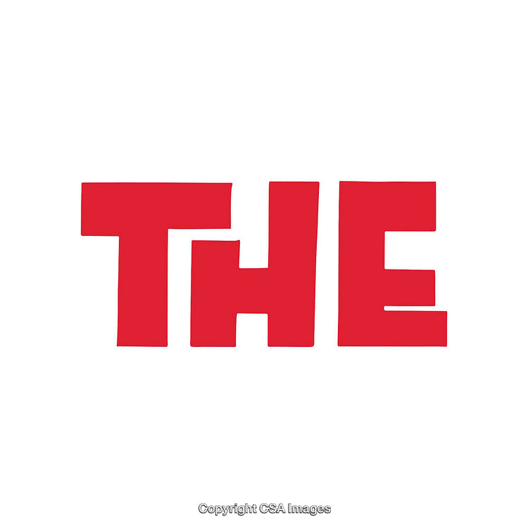 Bold Red Text Reading 'The' on a White Background