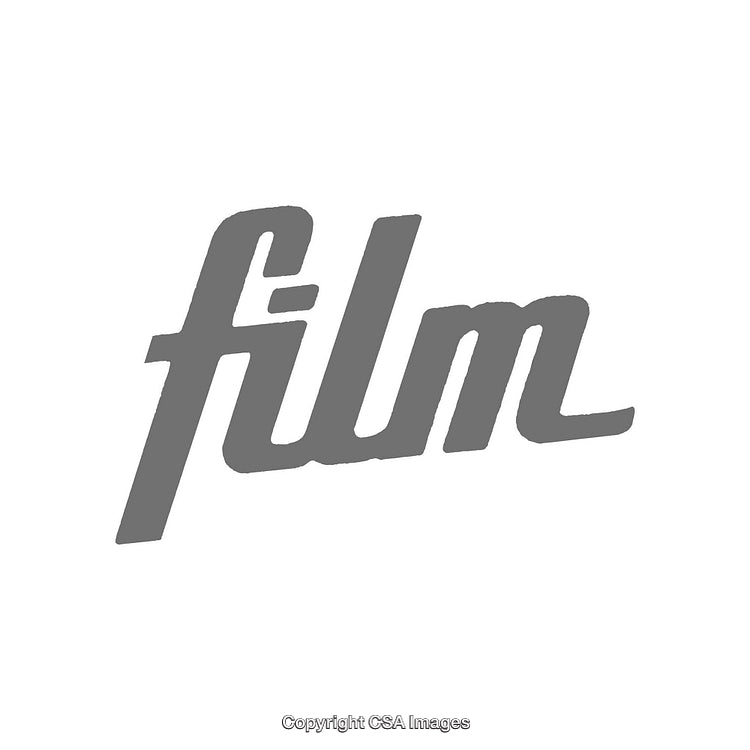 Stylized Gray Typography Depicting the Word 'Film' in Cursive Font
